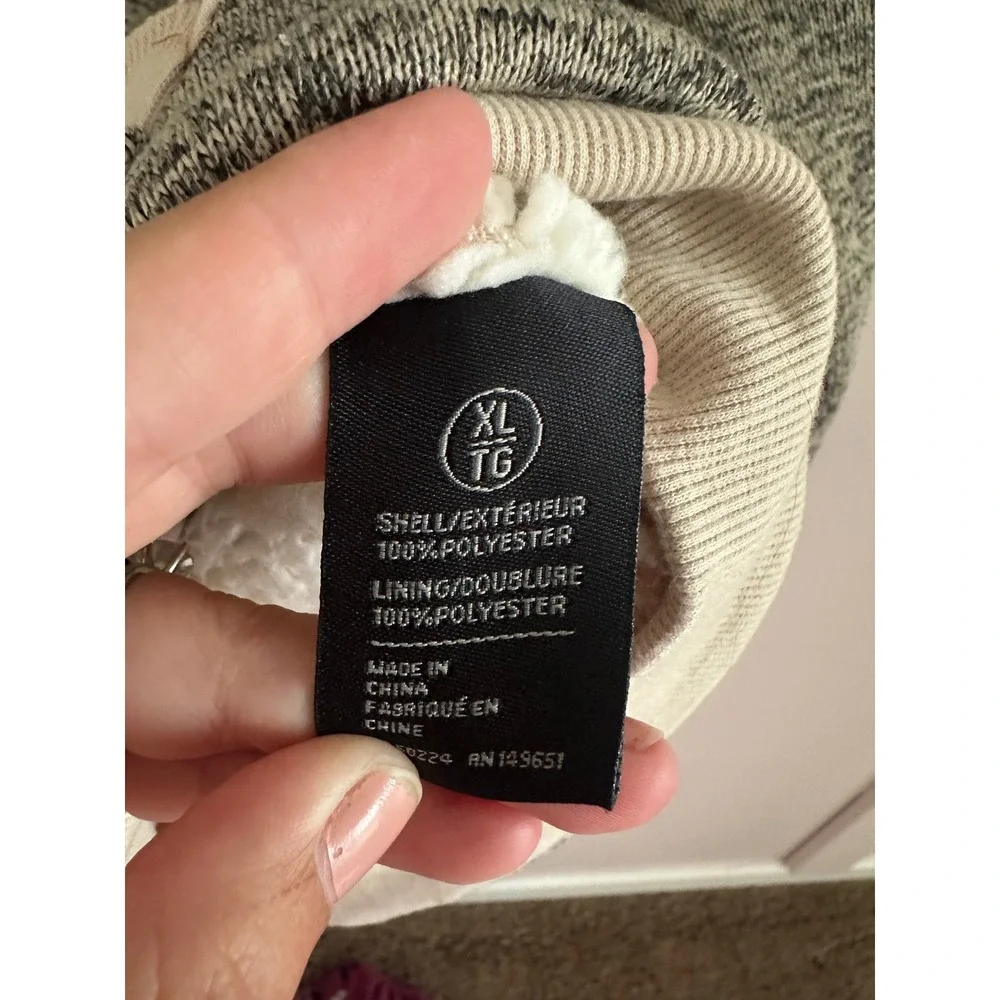 Buffalo David Bitton Mens Sherpa Lined Zip Up Hoodie Marled Grey XL
